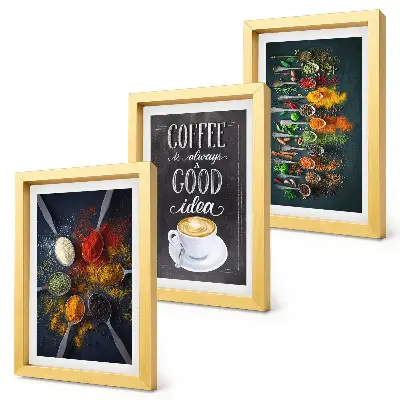 Galerie de perete cu modele de ierburi aromatice pentru cafea