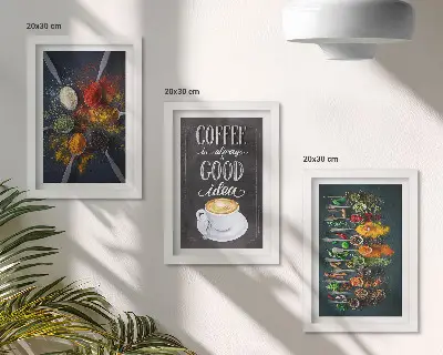 Galerie de perete cu modele de ierburi aromatice pentru cafea