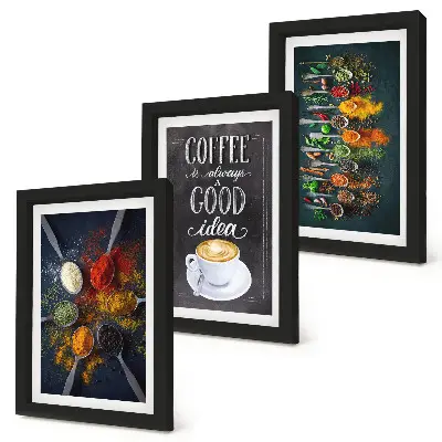 Galerie de perete cu modele de ierburi aromatice pentru cafea
