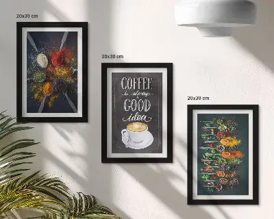 Galerie de perete cu modele de ierburi aromatice pentru cafea