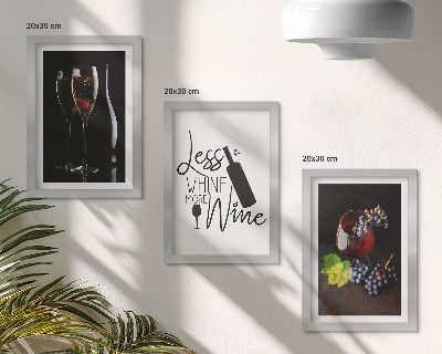 Galerie de perete Pahare de vin cu struguri și o inscripție despre vin