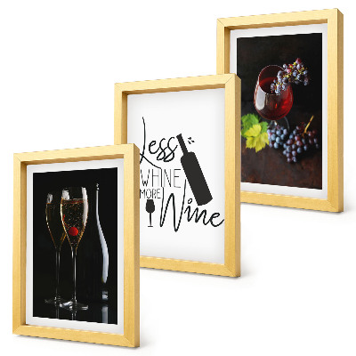 Galerie de perete Pahare de vin cu struguri și o inscripție despre vin