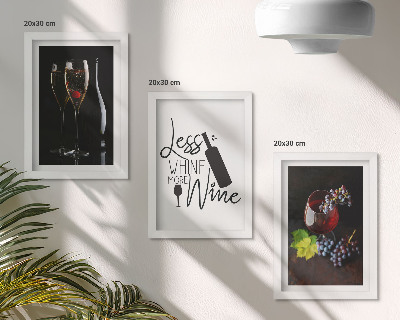 Galerie de perete Pahare de vin cu struguri și o inscripție despre vin