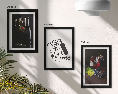 Galerie de perete Pahare de vin cu struguri și o inscripție despre vin