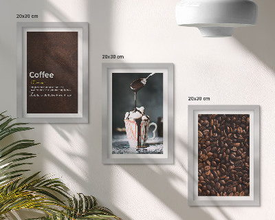Set 3 tablouri Definiția băuturii cu frișcă din boabe de cafea