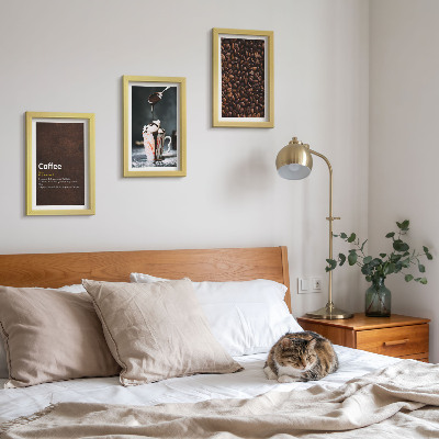 Set 3 tablouri Definiția băuturii cu frișcă din boabe de cafea