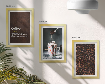 Set 3 tablouri Definiția băuturii cu frișcă din boabe de cafea