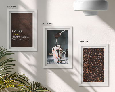 Set 3 tablouri Definiția băuturii cu frișcă din boabe de cafea
