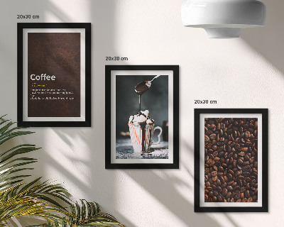 Set 3 tablouri Definiția băuturii cu frișcă din boabe de cafea