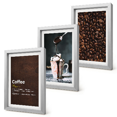 Set 3 tablouri Definiția băuturii cu frișcă din boabe de cafea