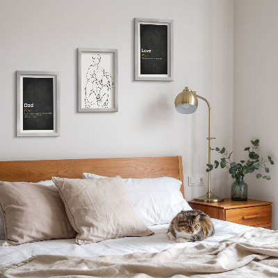Set 3 tablouri Artă liniară familială cu definiții ale iubirii și paternității