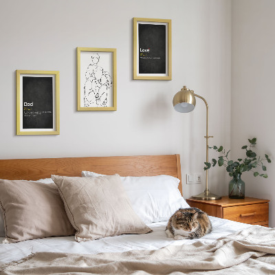 Set 3 tablouri Artă liniară familială cu definiții ale iubirii și paternității