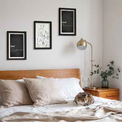 Set 3 tablouri Artă liniară familială cu definiții ale iubirii și paternității