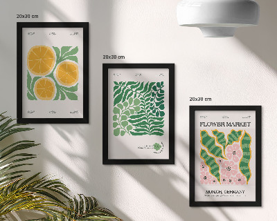 Set 3 tablouri Postere cu motive de fructe și plante în culori pastelate