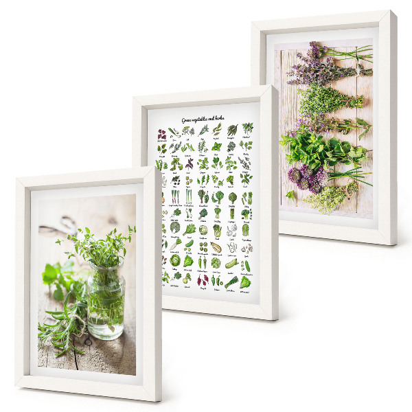 Galerie de perete Plante uscate pentru lista de ierburi aromatice de bucătărie