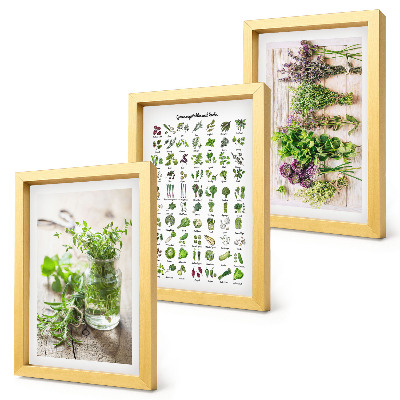 Galerie de perete Plante uscate pentru lista de ierburi aromatice de bucătărie