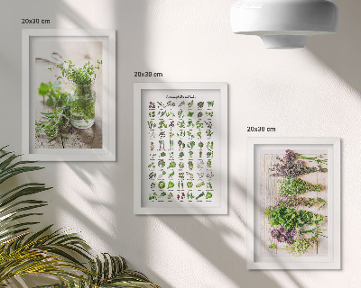 Galerie de perete Plante uscate pentru lista de ierburi aromatice de bucătărie