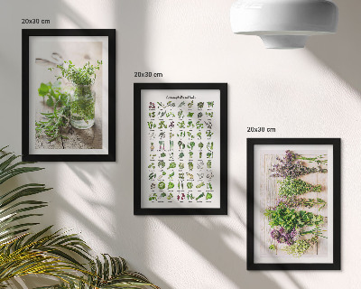 Galerie de perete Plante uscate pentru lista de ierburi aromatice de bucătărie