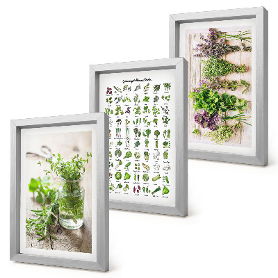 Galerie de perete Plante uscate pentru lista de ierburi aromatice de bucătărie