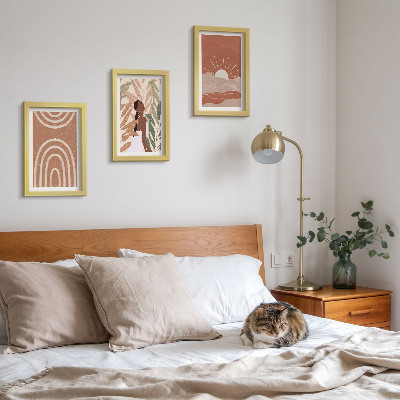Set 3 tablouri Forme și ilustrații abstracte boho