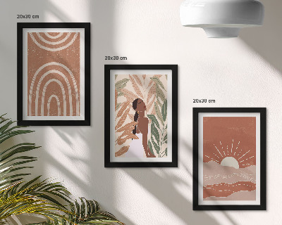 Set 3 tablouri Forme și ilustrații abstracte boho
