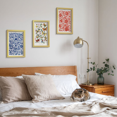 Galerie de perete Postere vintage cu flori, fluturi și ornamente