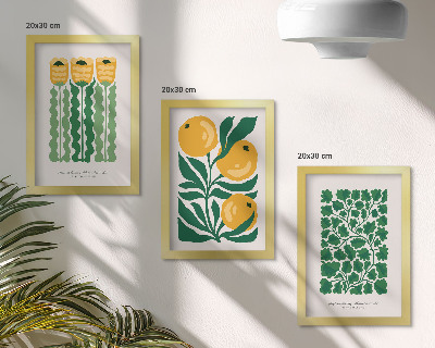 Set 3 tablouri Postere cu modele de plante cu flori și frunze