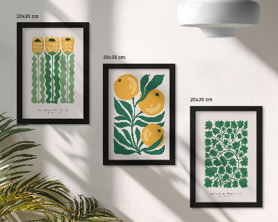 Set 3 tablouri Postere cu modele de plante cu flori și frunze