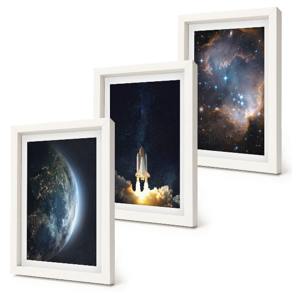 Galerie de perete Spațiu Pământ rachetă galaxie cer stele