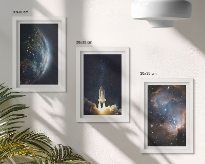 Galerie de perete Spațiu Pământ rachetă galaxie cer stele
