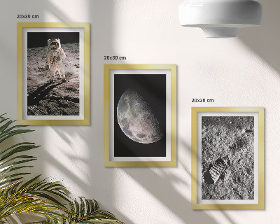 Galerie de perete Fotografie cu amprentă de astronaut pe Lună