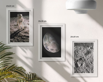 Galerie de perete Fotografie cu amprentă de astronaut pe Lună