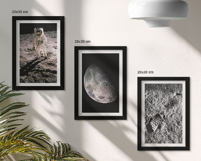 Galerie de perete Fotografie cu amprentă de astronaut pe Lună