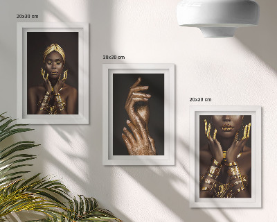 Set 3 tablouri Portrete elegante ale unei femei africane