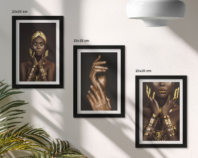 Set 3 tablouri Portrete elegante ale unei femei africane