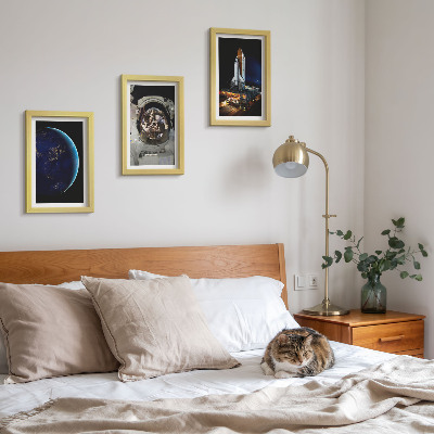Galerie de perete Vederi spațiale cu Pământul, astronautul și racheta