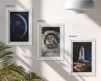 Galerie de perete Vederi spațiale cu Pământul, astronautul și racheta