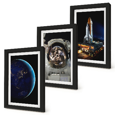 Galerie de perete Vederi spațiale cu Pământul, astronautul și racheta