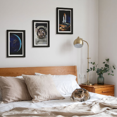 Galerie de perete Vederi spațiale cu Pământul, astronautul și racheta