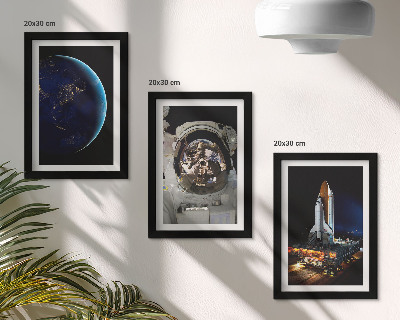 Galerie de perete Vederi spațiale cu Pământul, astronautul și racheta
