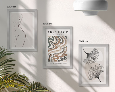 Galerie de perete Poster abstract cu forme feminine, frunze, stil boho