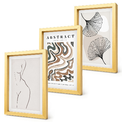 Galerie de perete Poster abstract cu forme feminine, frunze, stil boho