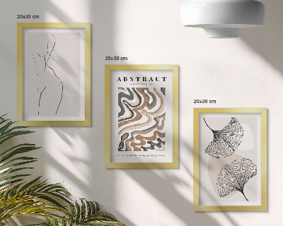 Galerie de perete Poster abstract cu forme feminine, frunze, stil boho