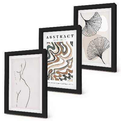Galerie de perete Poster abstract cu forme feminine, frunze, stil boho
