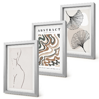 Galerie de perete Poster abstract cu forme feminine, frunze, stil boho