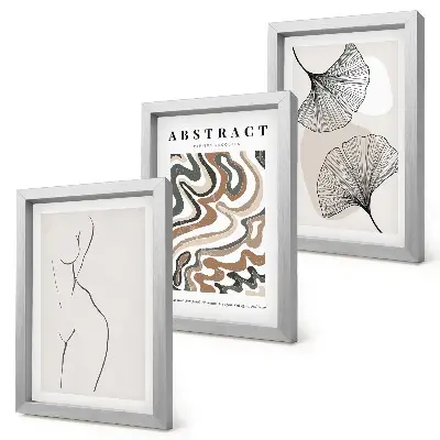 Galerie de perete poster abstract cu forme feminine și frunze în stil boho