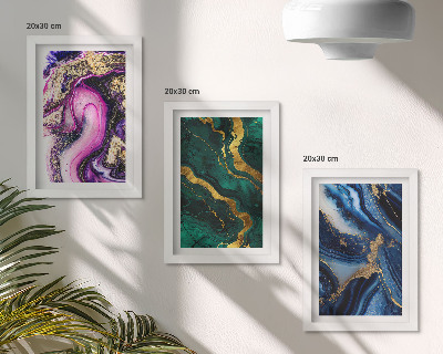 Set 3 tablouri Modele abstracte în nuanțe de roz, verde și albastru
