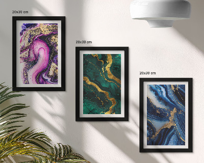 Set 3 tablouri Modele abstracte în nuanțe de roz, verde și albastru