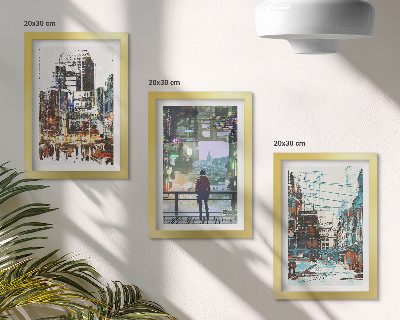 Galerie de perete Orașe moderne în culori cu o figură în fundal