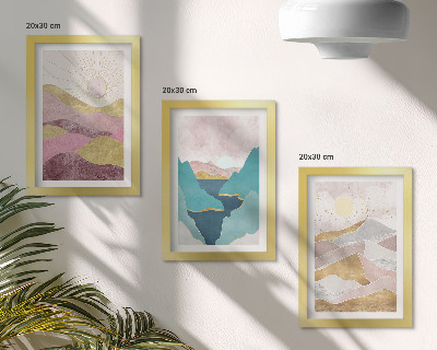 Galerie de perete Peisaje abstracte cu munți și soare